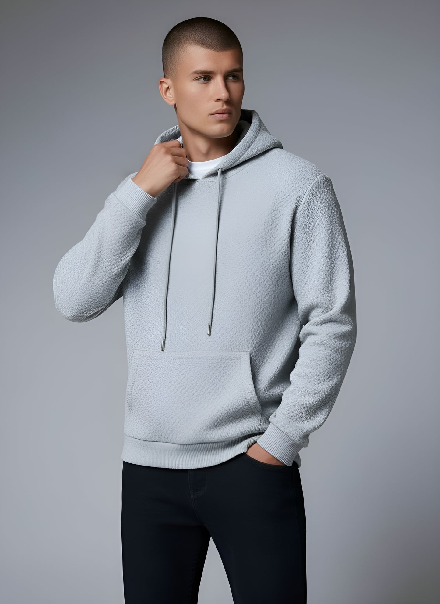 Men's Drawstring Knit Hoodie Sweater – Sutton James