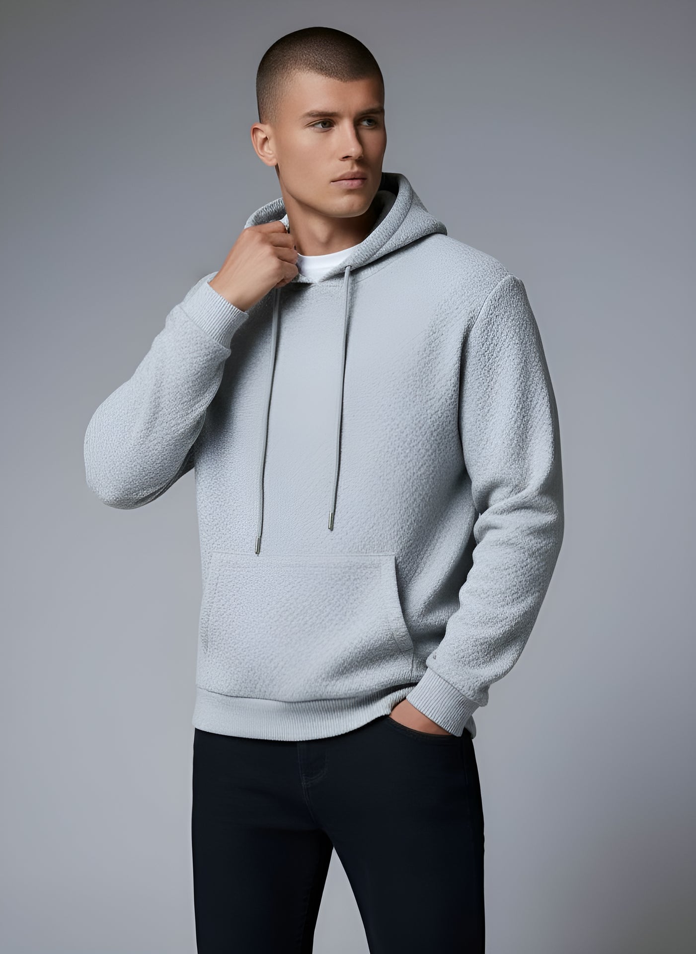 Men's Drawstring Knit Hoodie Sweater – Sutton James