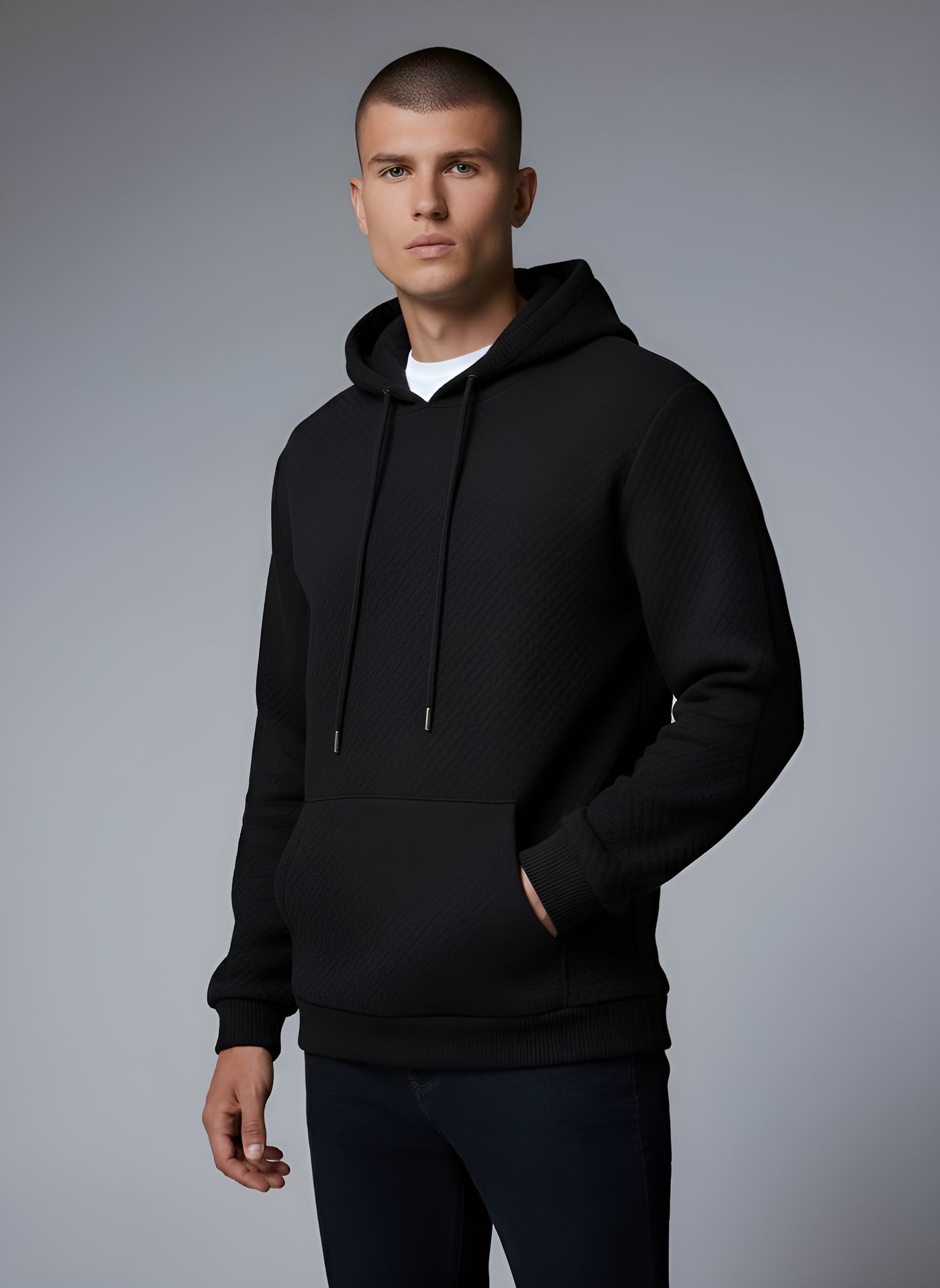 Men's Drawstring Knit Hoodie Sweater – Sutton James