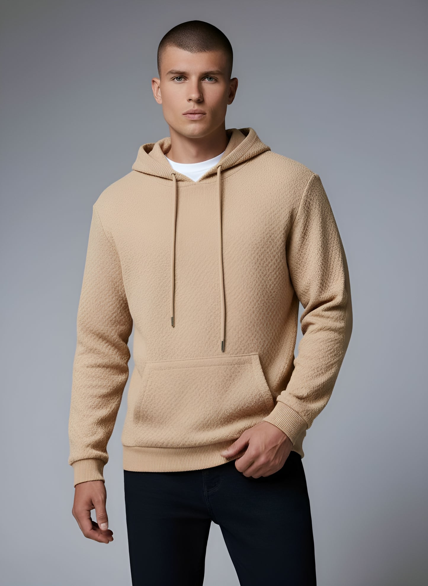 Men's Drawstring Knit Hoodie Sweater – Sutton James