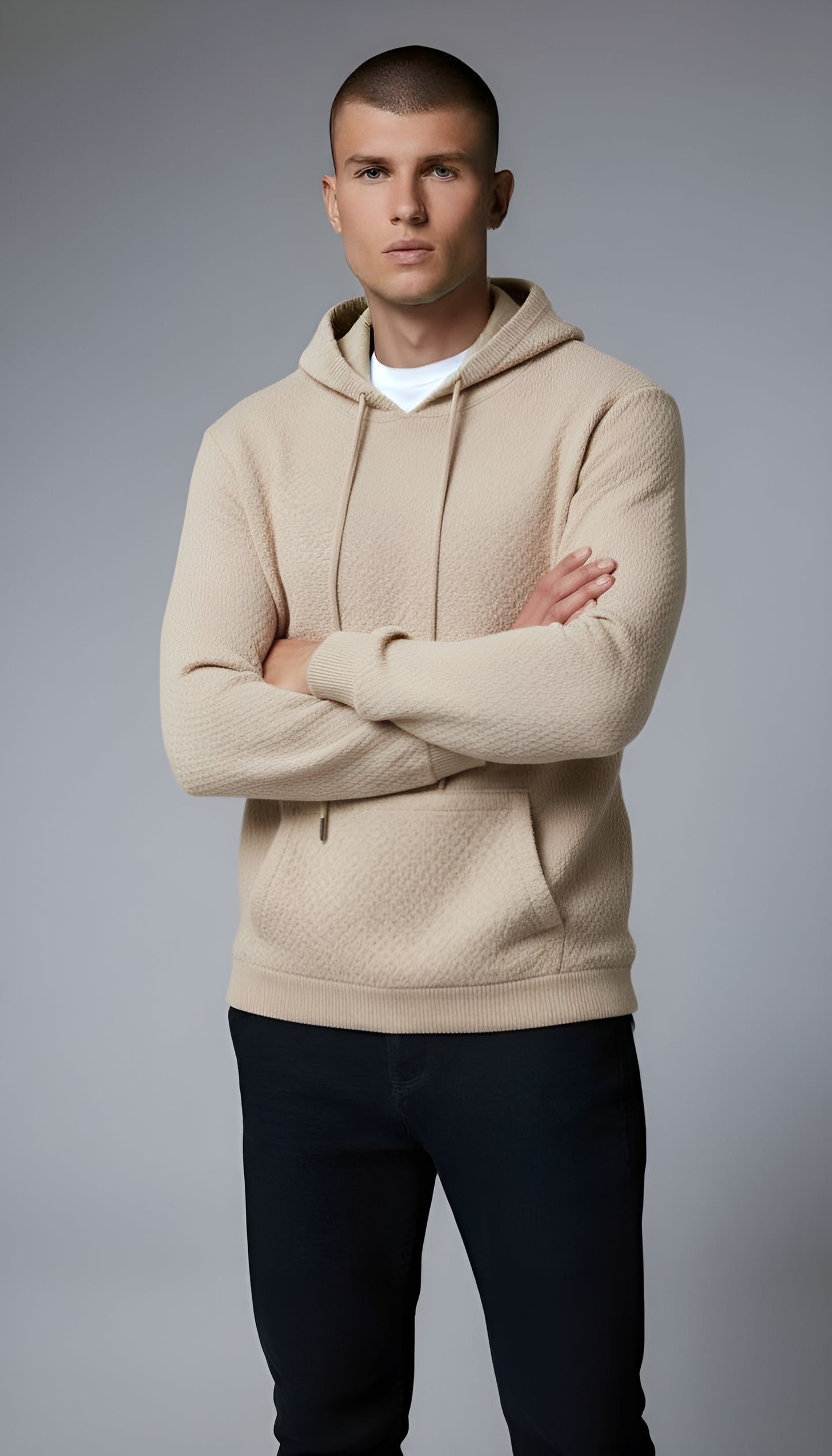 Men's Drawstring Knit Hoodie Sweater – Sutton James