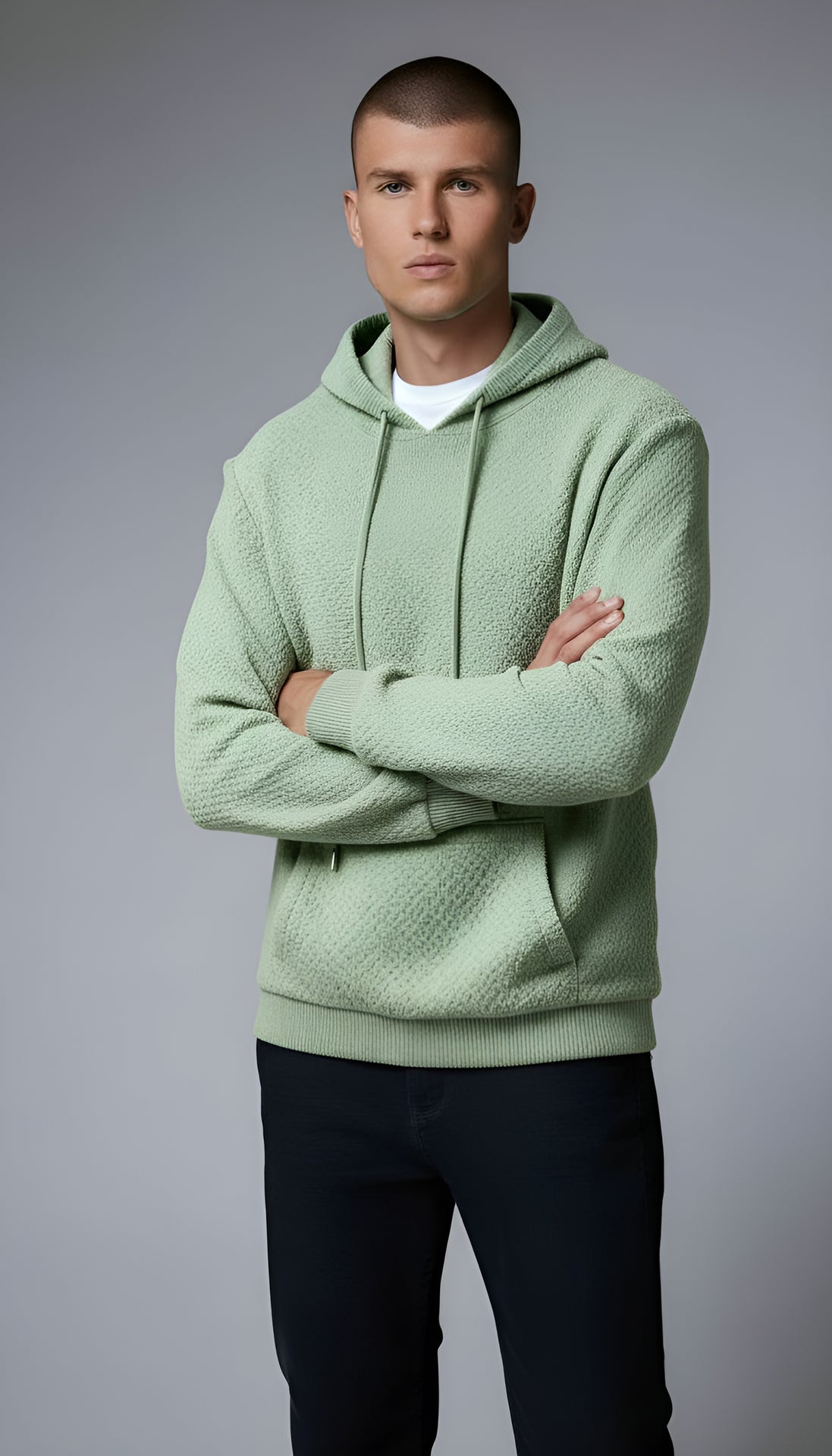 Men's Drawstring Knit Hoodie Sweater – Sutton James