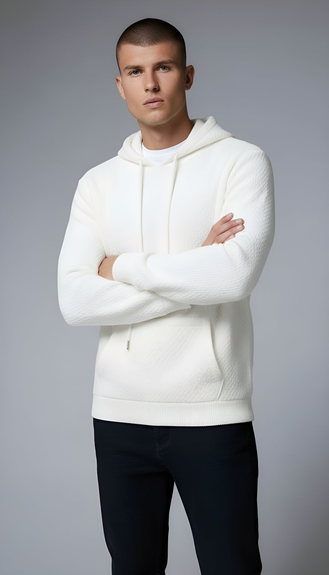 Men's Drawstring Knit Hoodie Sweater – Sutton James