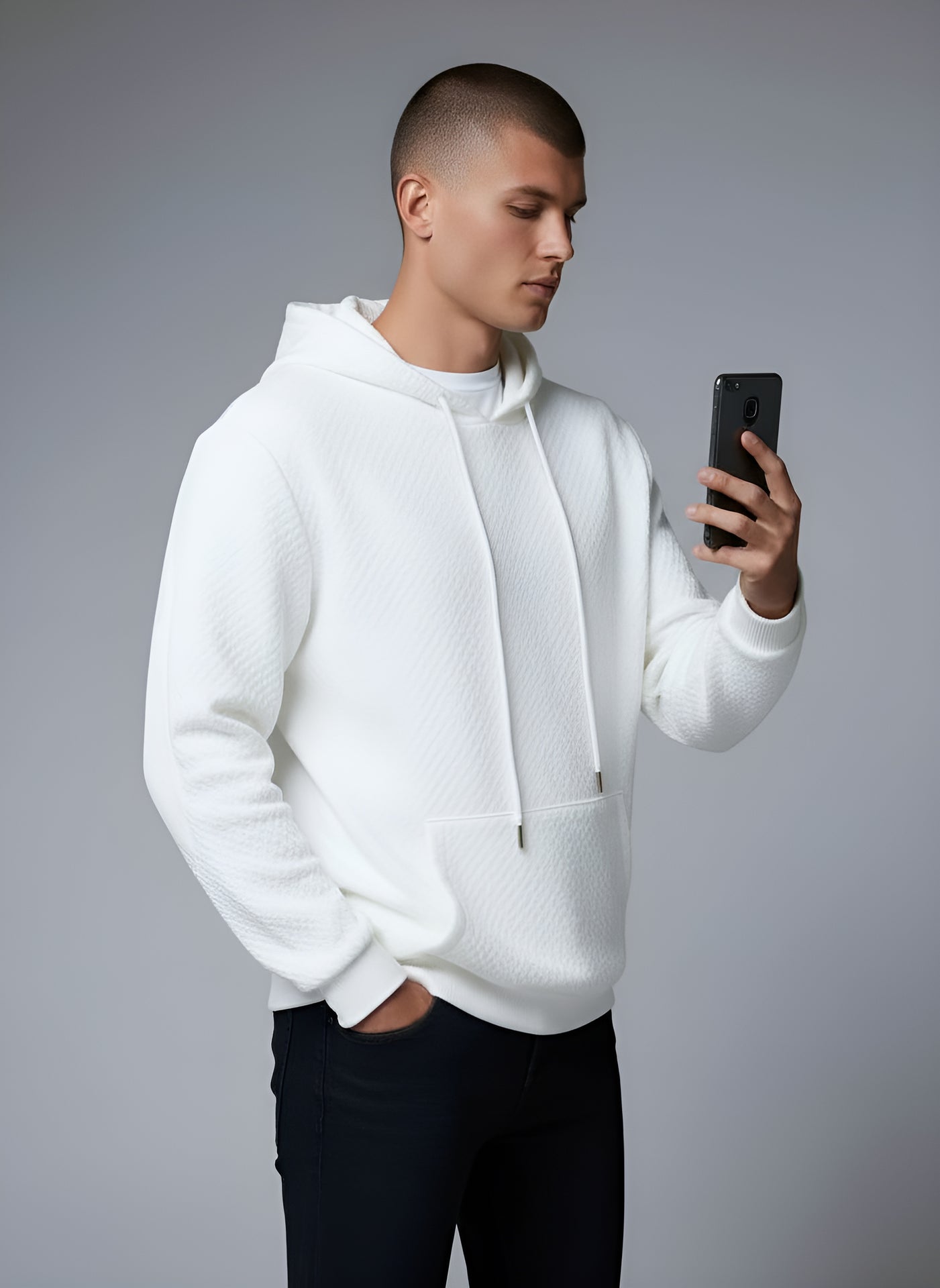Men's Drawstring Knit Hoodie Sweater – Sutton James