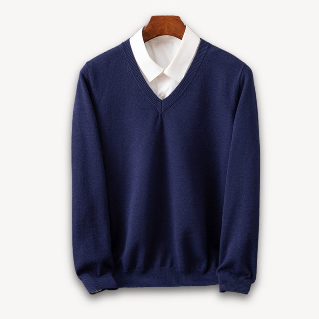 Men's Cashmere V-Neck Sweater - Slim Fit - Soft & Lightweight - Casual & Formal Wear - Adult Clothing Sutton James