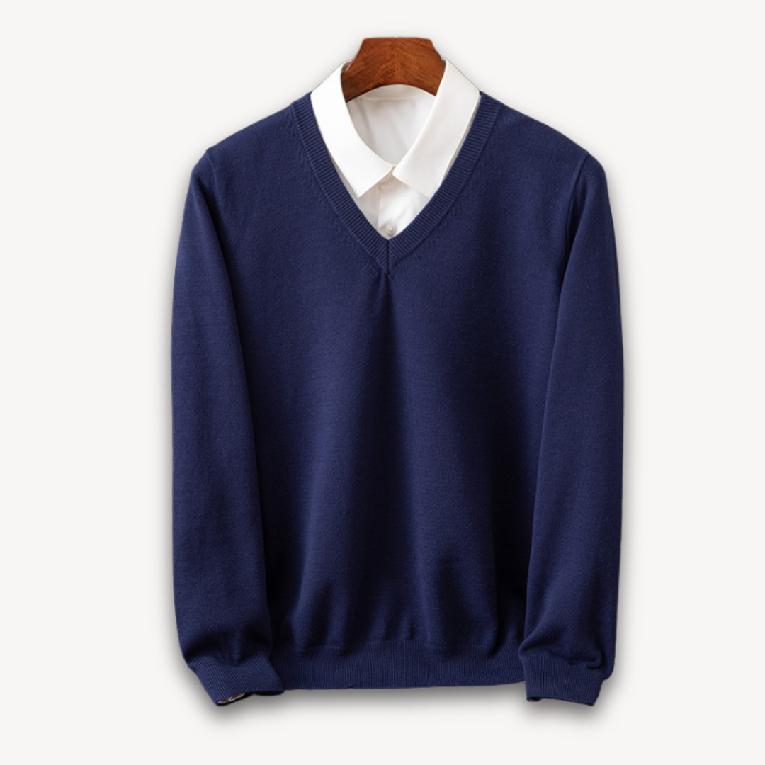 Men's Cashmere V-Neck Sweater - Slim Fit - Soft & Lightweight - Casual & Formal Wear - Adult Clothing Sutton James