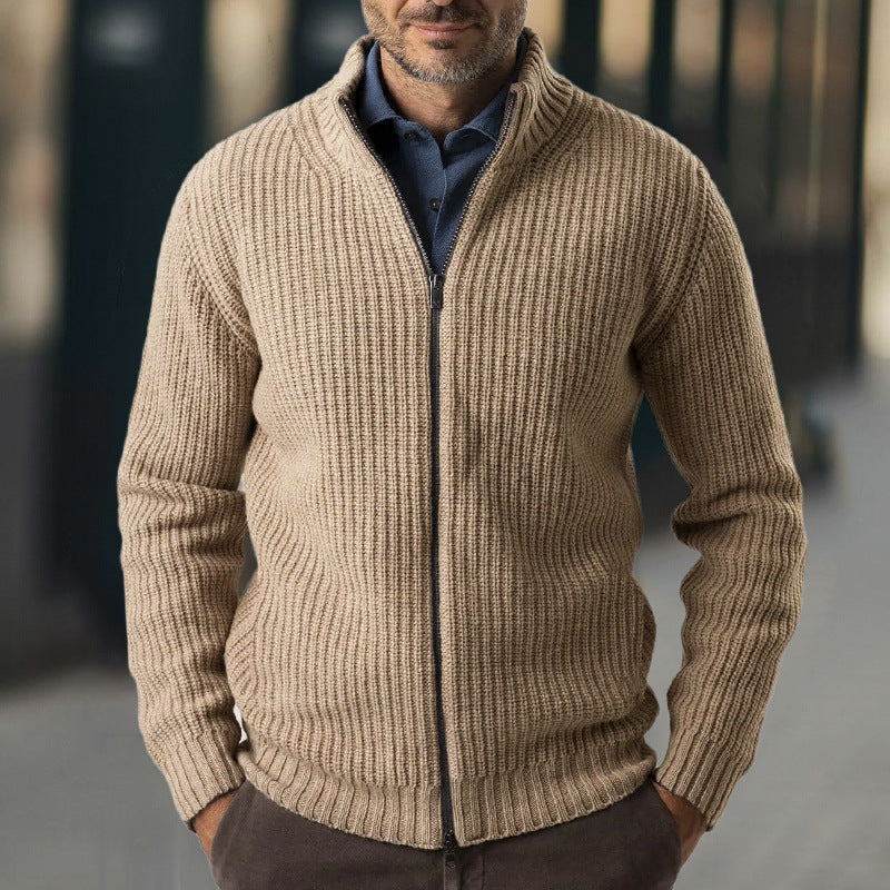 Henry | Men's Zip-Up Ribbed Knit Sweater Sutton James