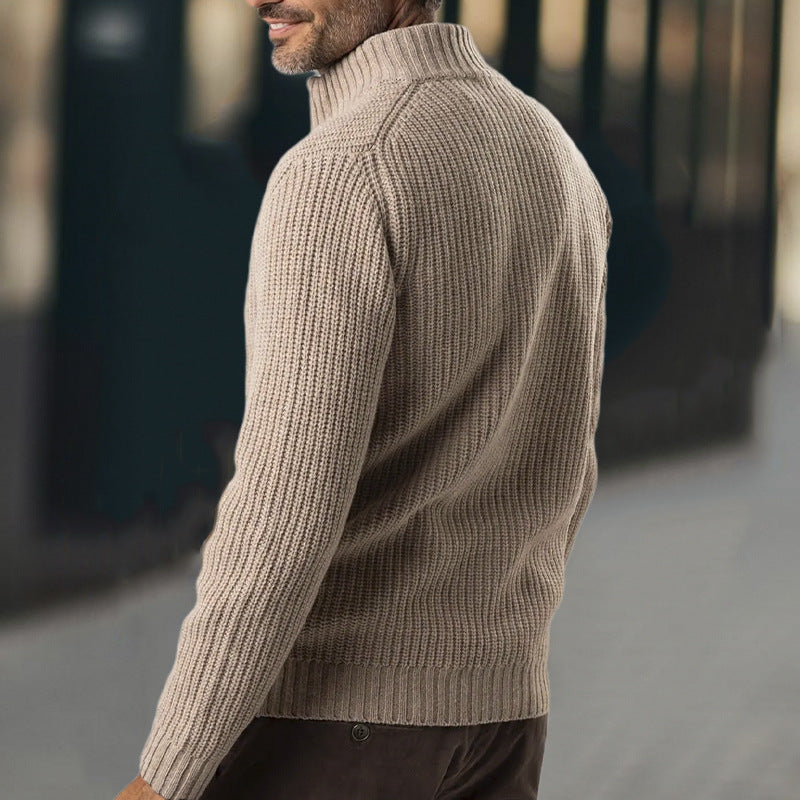 Henry | Men's Zip-Up Ribbed Knit Sweater Sutton James
