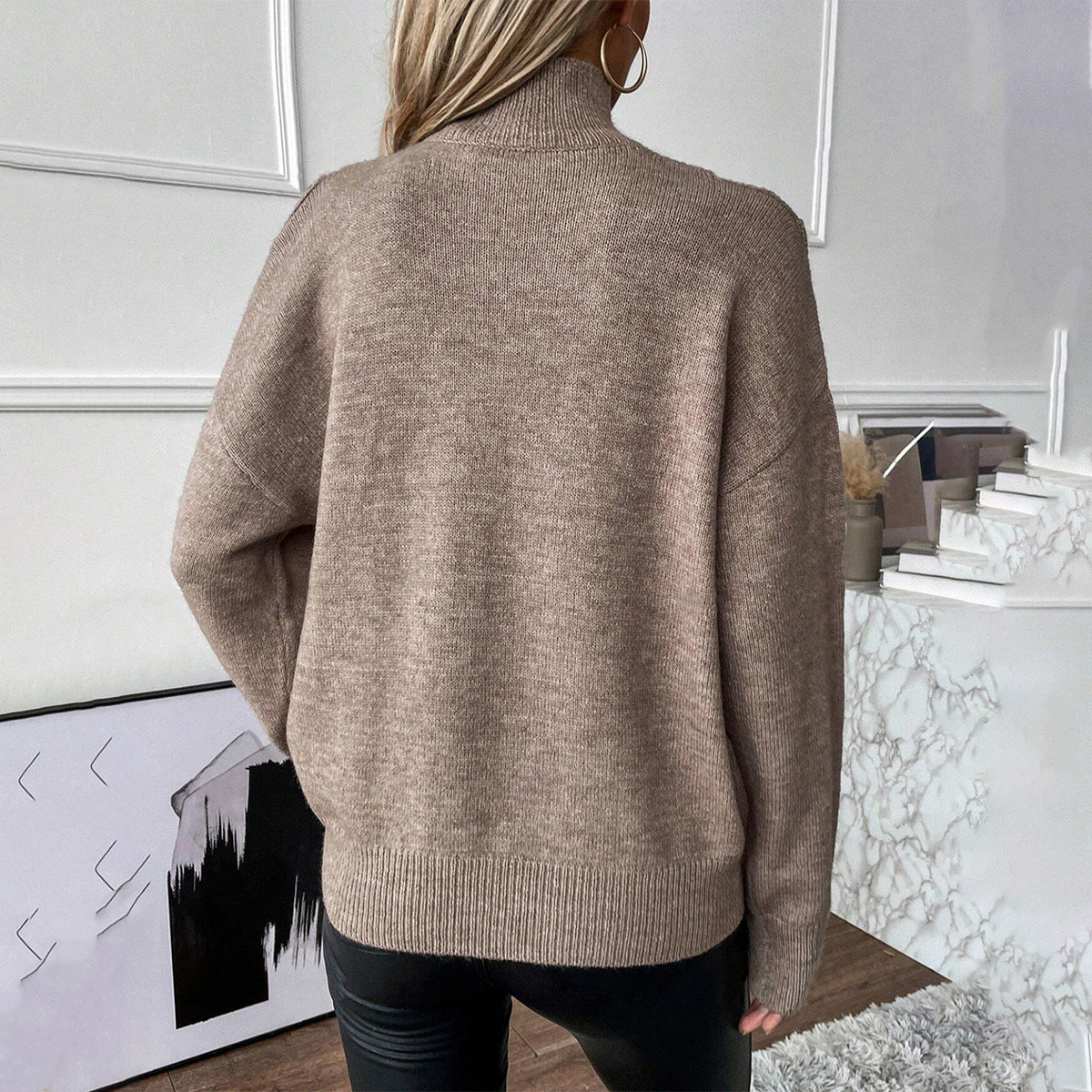Women's Cold Shoulder Turtleneck Sweater – Sutton James Sutton James