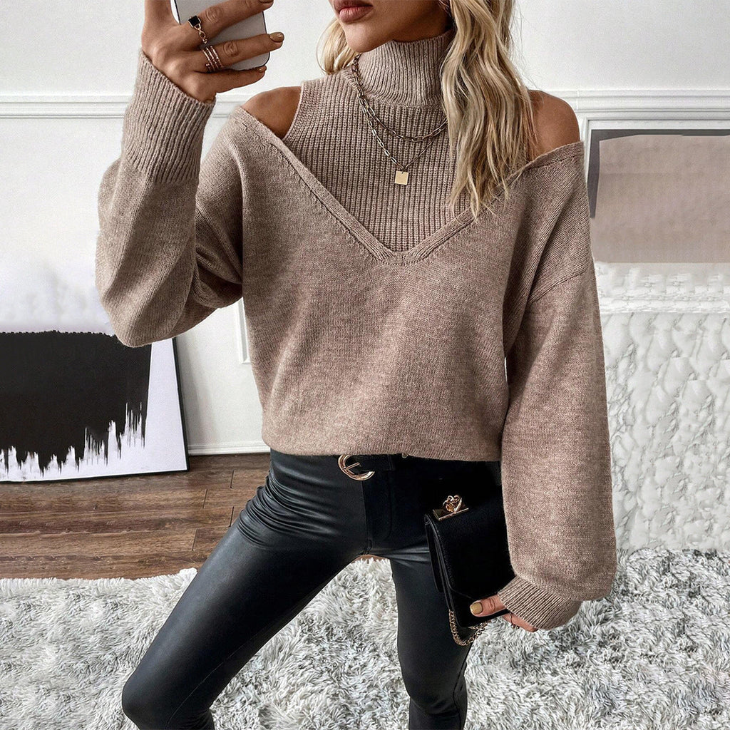 Women's Cold Shoulder Turtleneck Sweater – Sutton James Sutton James