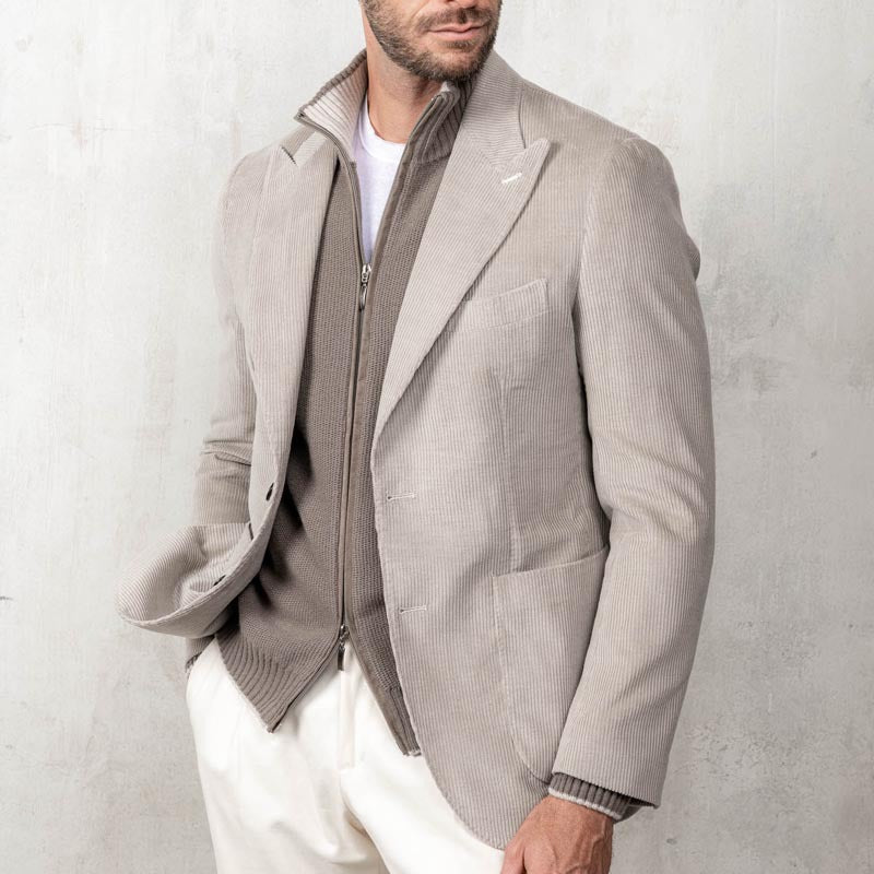 Men’s Blazer – Tailored Fit – Corduroy – Notched Lapel – Single Breasted Sutton James