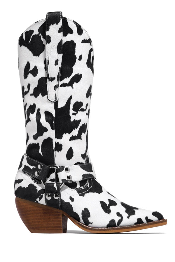 Women's Cow Print Mid-Calf Western Boots – Sutton James Sutton James