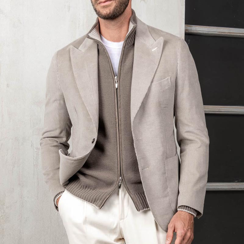 Men’s Blazer – Tailored Fit – Corduroy – Notched Lapel – Single Breasted Sutton James