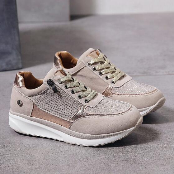 Orthopedic Walking Shoes with Arch Support - Easy-On Side Zip Comfort Rocker Sneakers Sutton James