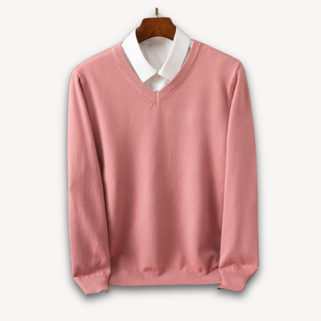 Men's Cashmere V-Neck Sweater - Slim Fit - Soft & Lightweight - Casual & Formal Wear - Adult Clothing Sutton James