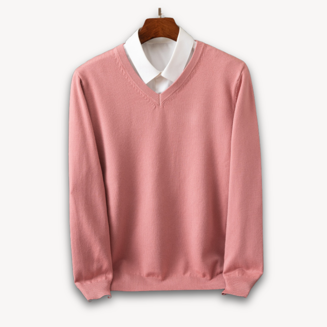 Men's Cashmere V-Neck Sweater - Slim Fit - Soft & Lightweight - Casual & Formal Wear - Adult Clothing Sutton James