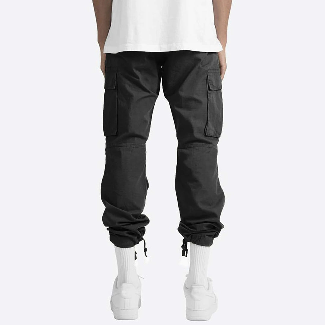 Men’s Cargo Trousers – Relaxed Fit – Straight Leg – Cotton Blend – Utility Pockets Sutton James