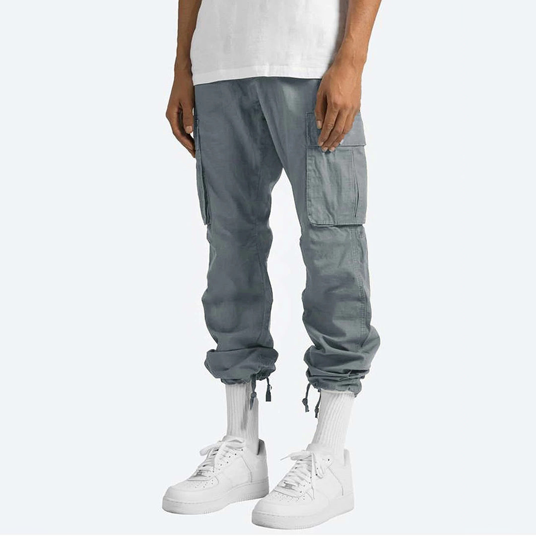 Men’s Cargo Trousers – Relaxed Fit – Straight Leg – Cotton Blend – Utility Pockets Sutton James