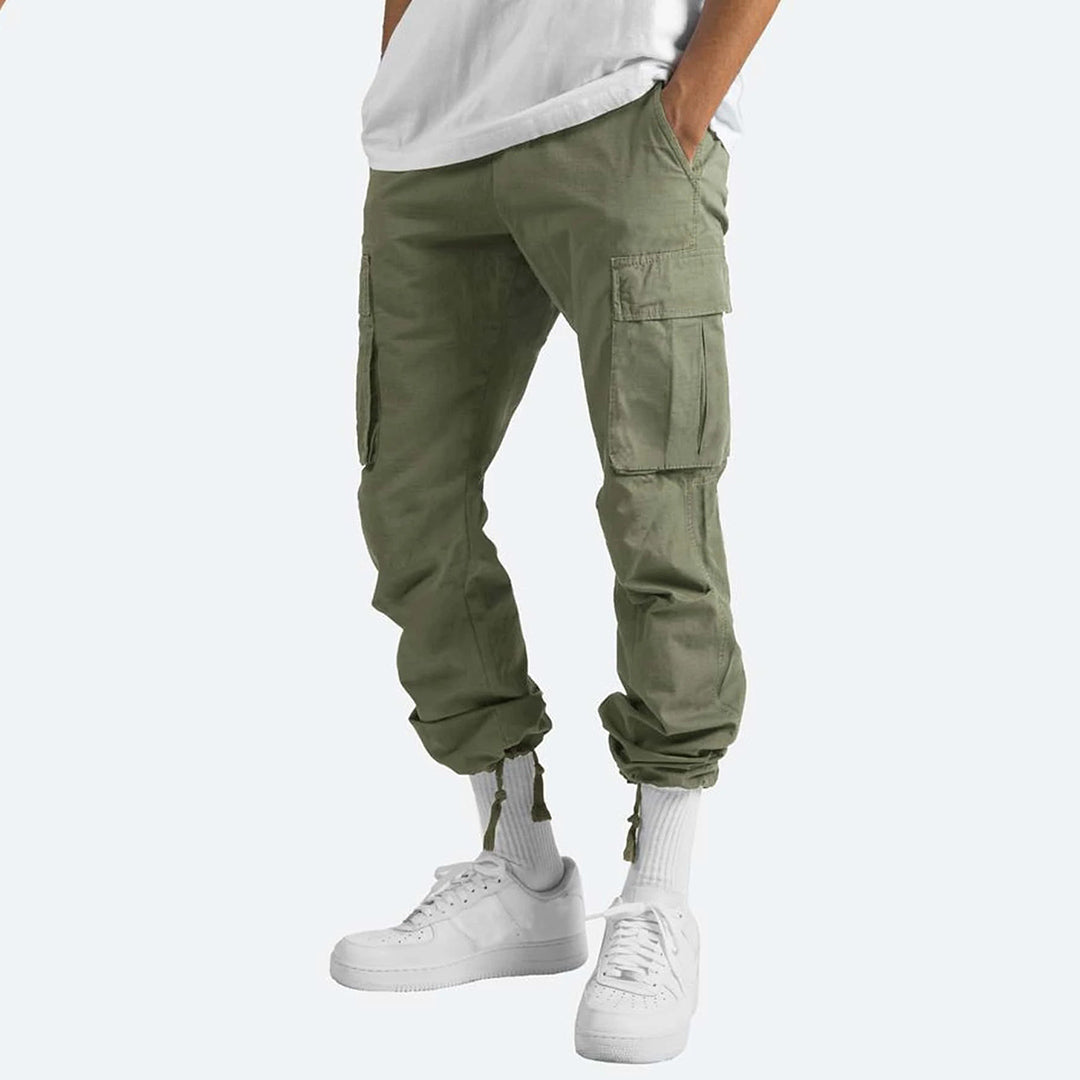 Men’s Cargo Trousers – Relaxed Fit – Straight Leg – Cotton Blend – Utility Pockets Sutton James