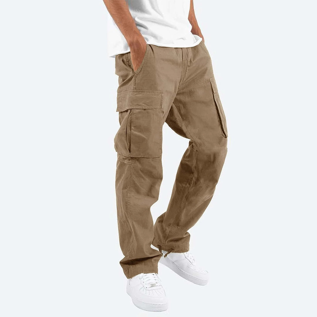 Men’s Cargo Trousers – Relaxed Fit – Straight Leg – Cotton Blend – Utility Pockets Sutton James