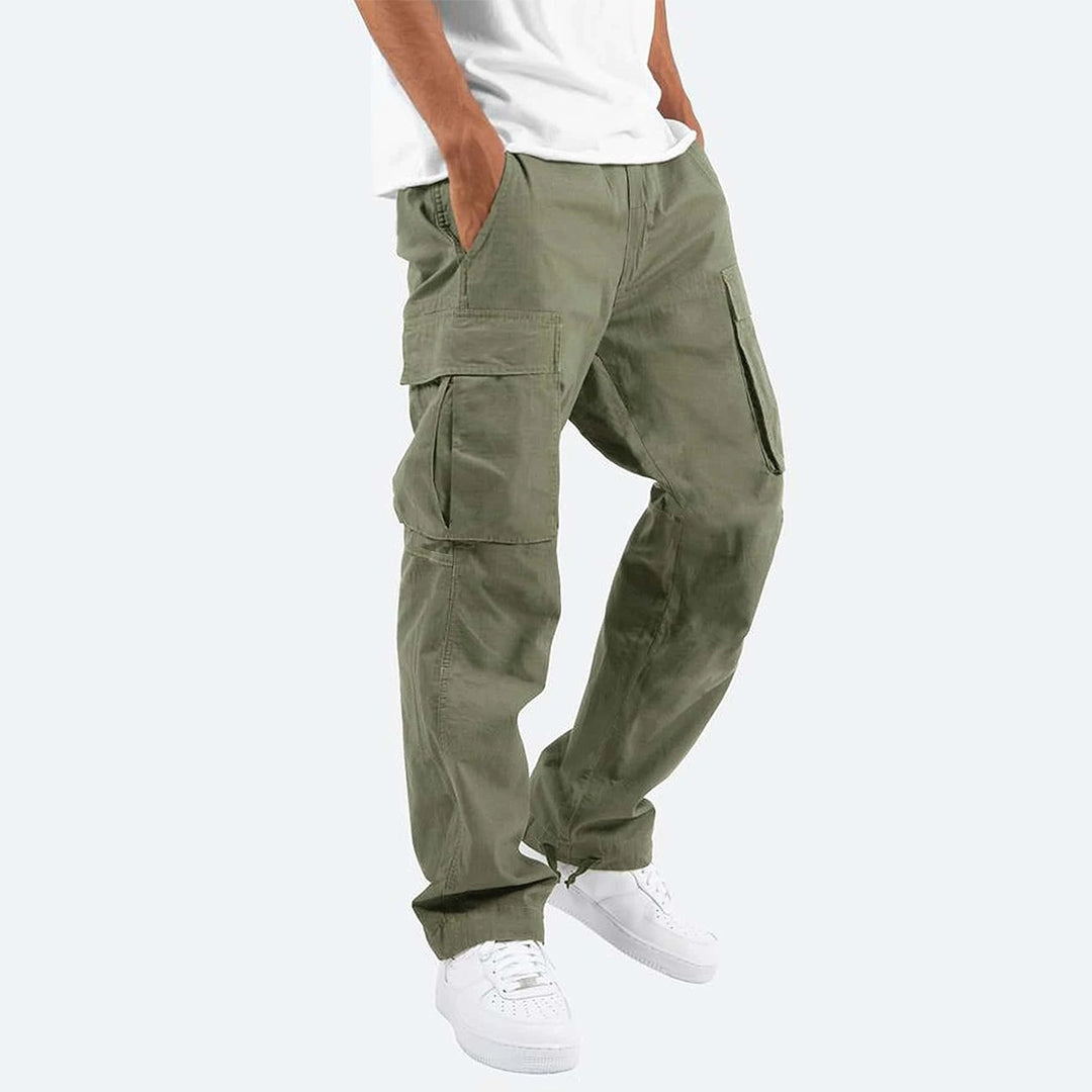 Men’s Cargo Trousers – Relaxed Fit – Straight Leg – Cotton Blend – Utility Pockets Sutton James