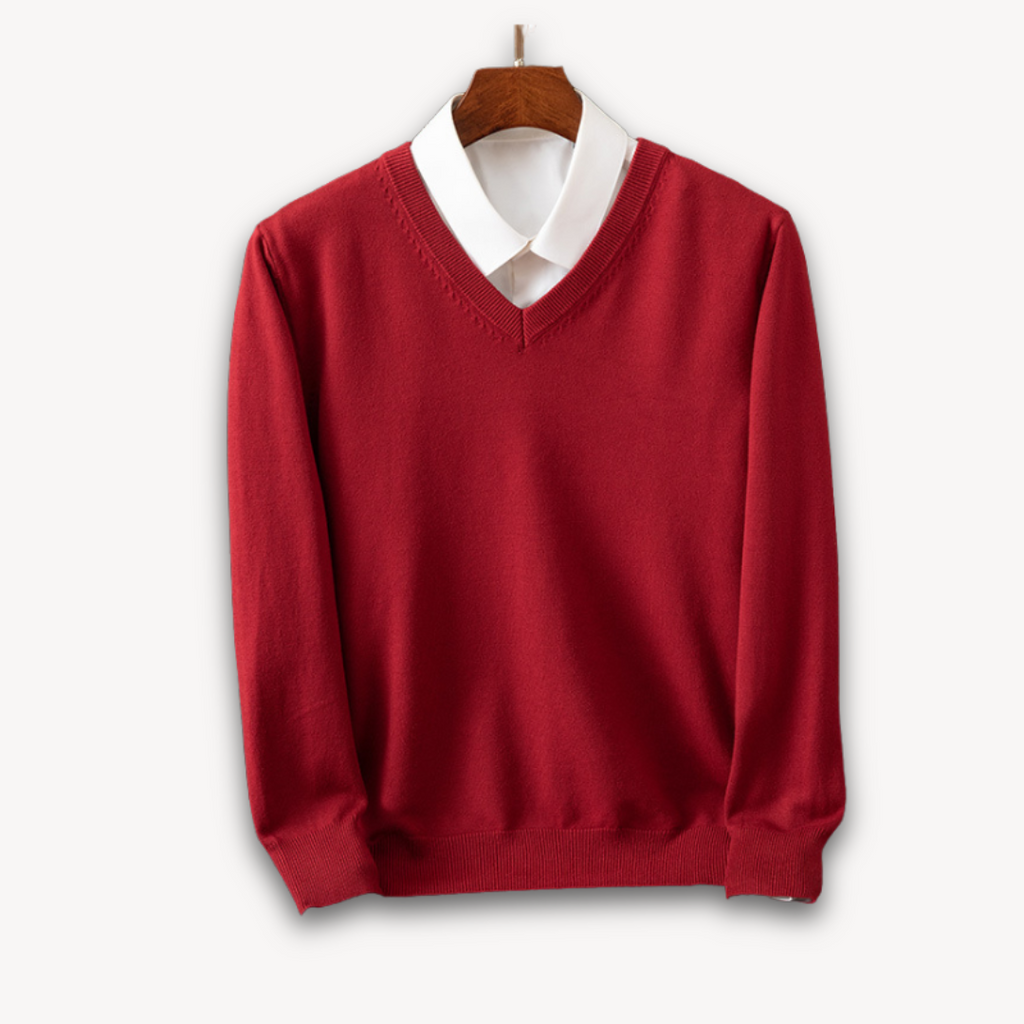Men's Cashmere V-Neck Sweater - Slim Fit - Soft & Lightweight - Casual & Formal Wear - Adult Clothing Sutton James