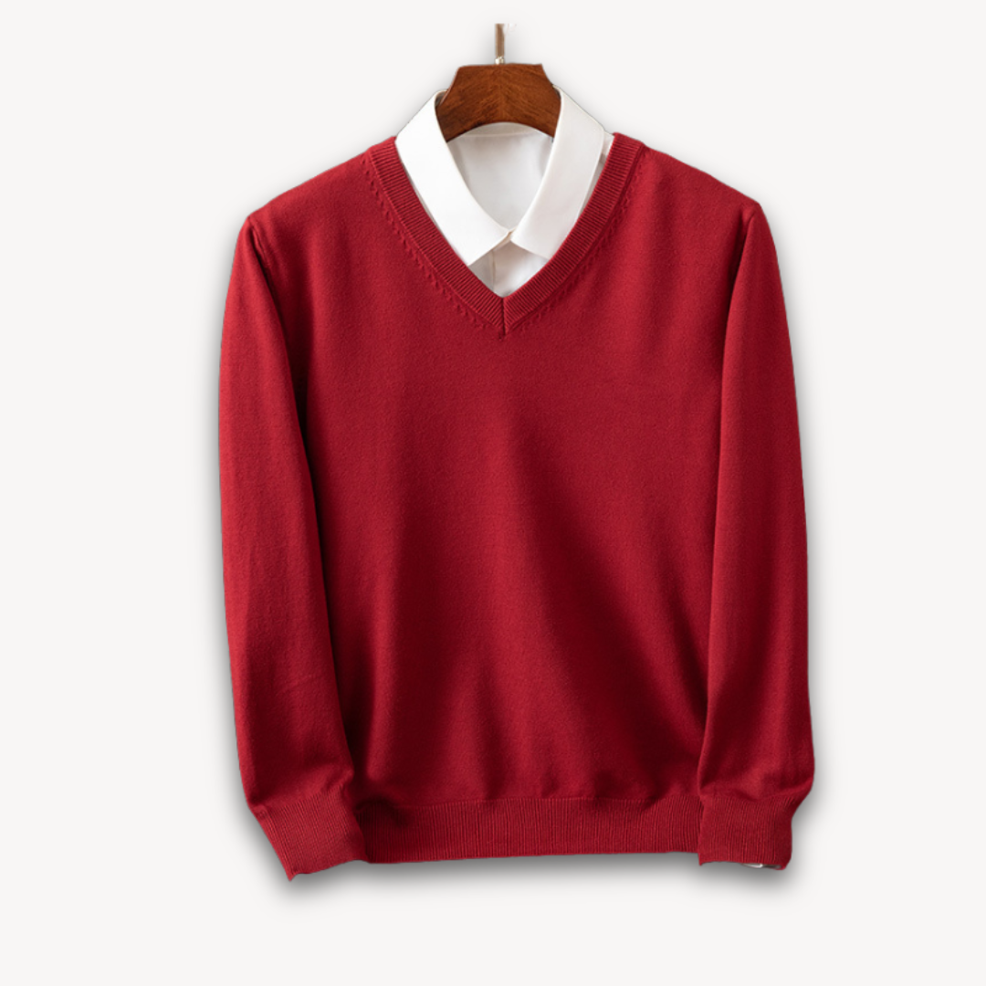Men's Cashmere V-Neck Sweater - Slim Fit - Soft & Lightweight - Casual & Formal Wear - Adult Clothing Sutton James