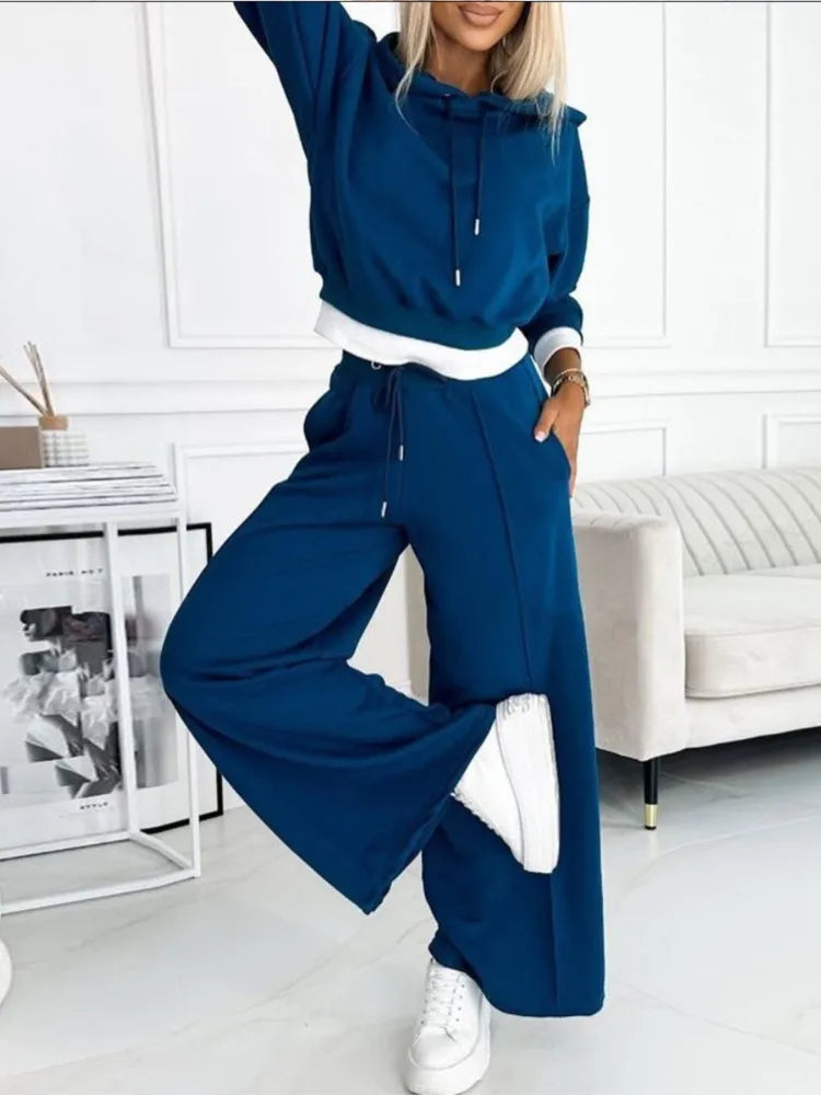 Women’s Lounge Set – Soft Knit – Relaxed Fit – Hoodie and Drawstring Trousers Sutton James