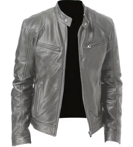 Casual Leather Jacket With Buttoned Collar For Men | Perfect for Casual Days Sutton James