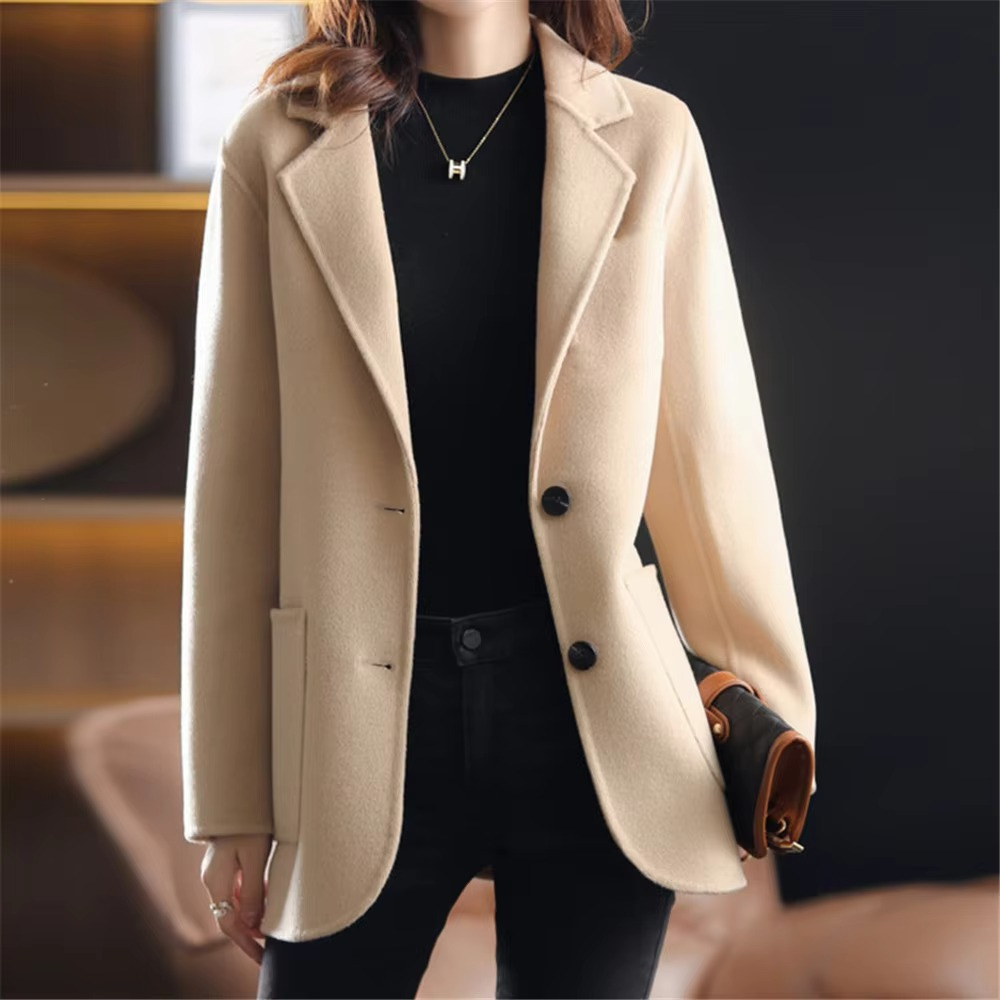 Women's Wool Blazer Coat with Buttons and Pockets | Perfect for Casual Days Sutton James
