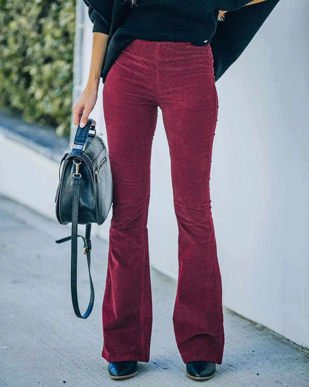 Women’s Flare Trousers – High Waist – Tailored Fit – Soft Stretch – Seamless Front Sutton James