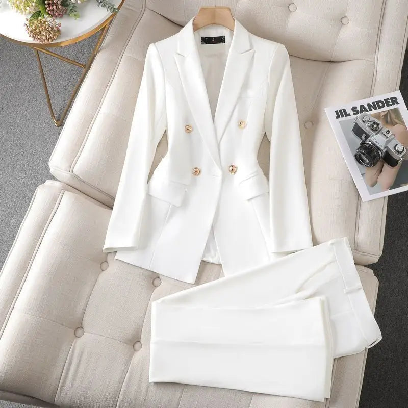 Women's Solid Colour Blazer and Trouser Set Sutton James
