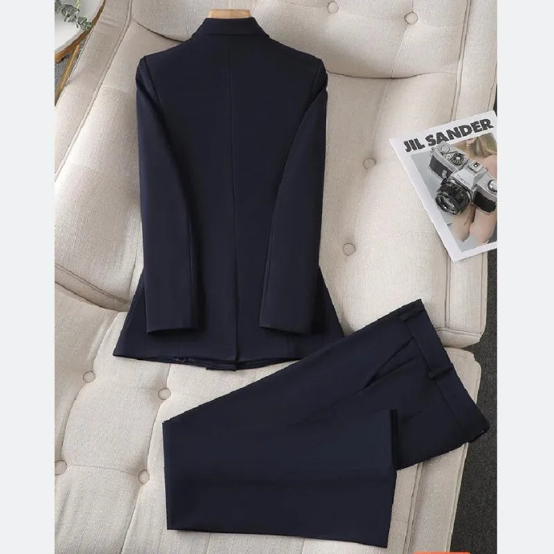 Women's Solid Colour Blazer and Trouser Set Sutton James