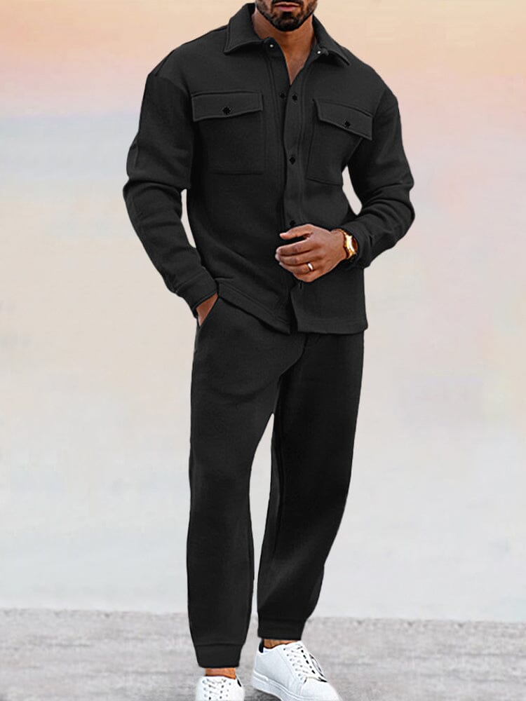 Men's shirt with buttons and pants athleisure two piece set Sutton James