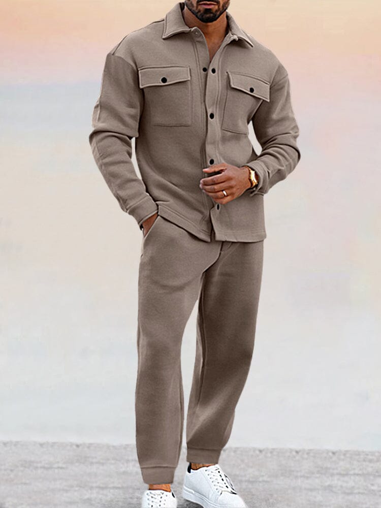 Men's shirt with buttons and pants athleisure two piece set Sutton James