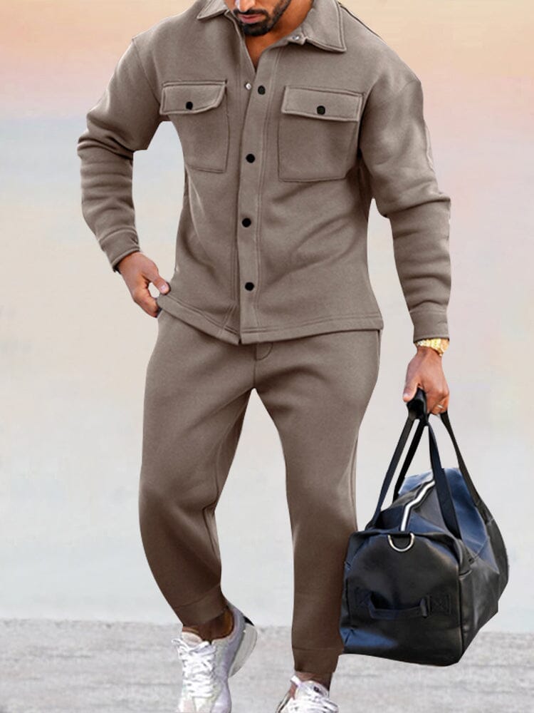 Men's shirt with buttons and pants athleisure two piece set Sutton James