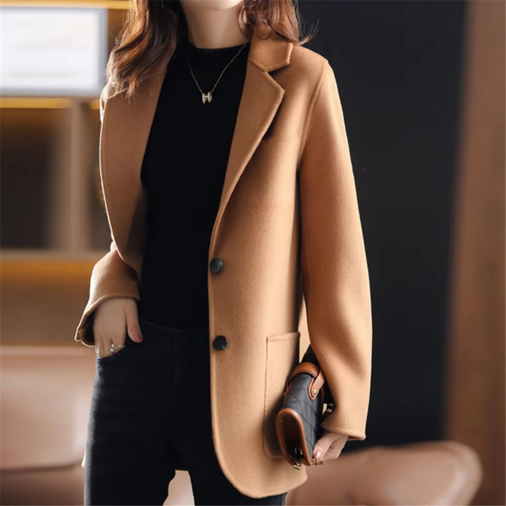 Women's Wool Blazer Coat with Buttons and Pockets | Perfect for Casual Days Sutton James