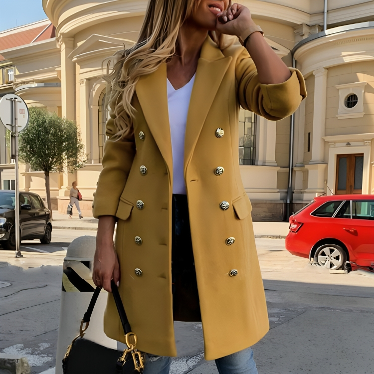 Women’s Wool Coat – Tailored Fit – Double-Breasted Sutton James