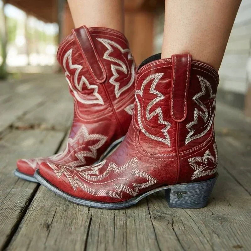 Women's Embroidered Ankle Cowboy Booties – Sutton James Sutton James