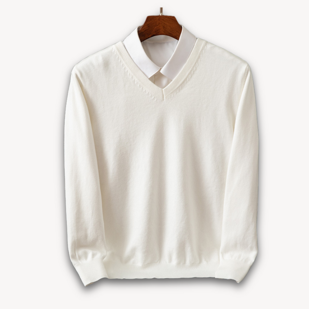 Men's Cashmere V-Neck Sweater - Slim Fit - Soft & Lightweight - Casual & Formal Wear - Adult Clothing Sutton James