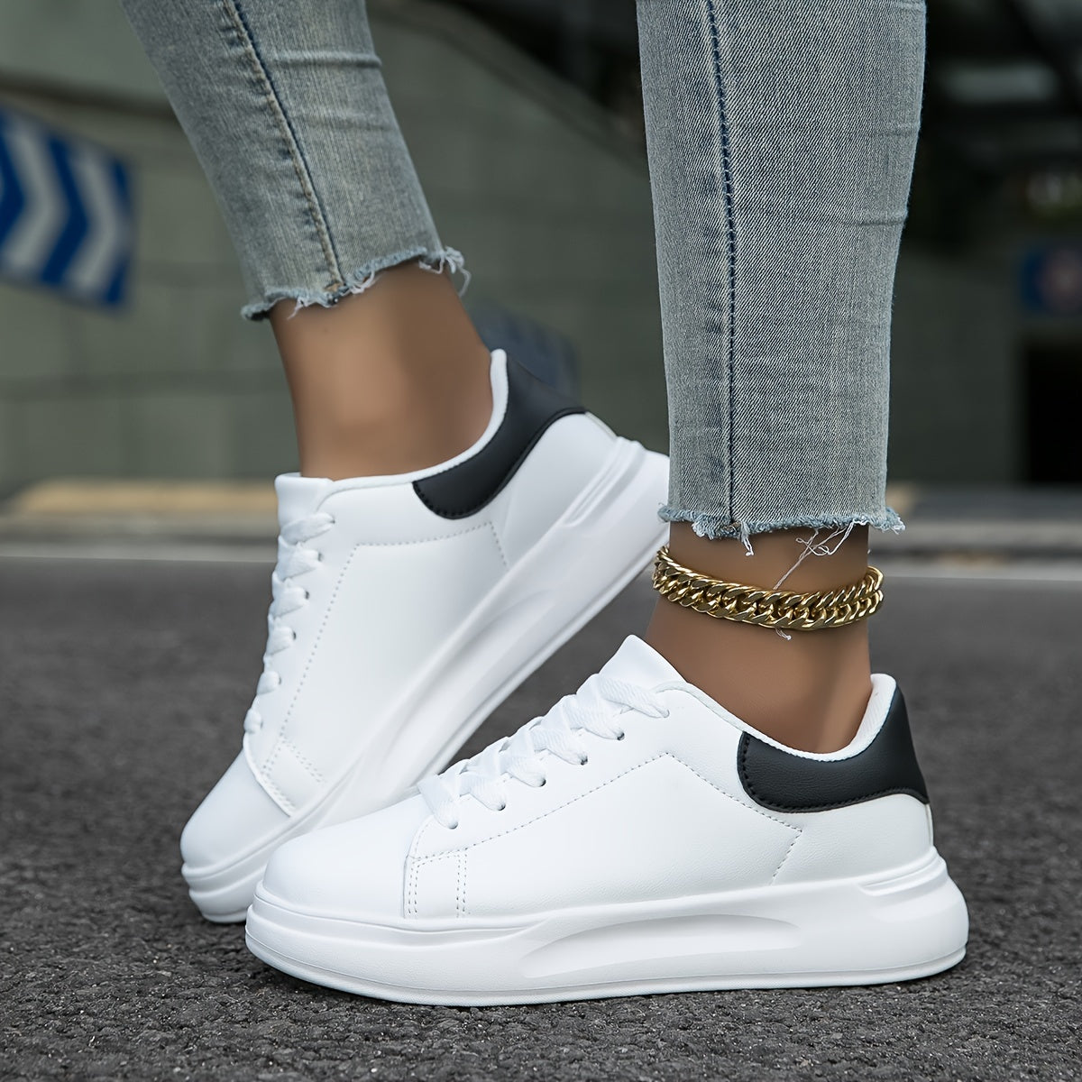 Women's Clean White Faux Leather Sneakers Sutton James