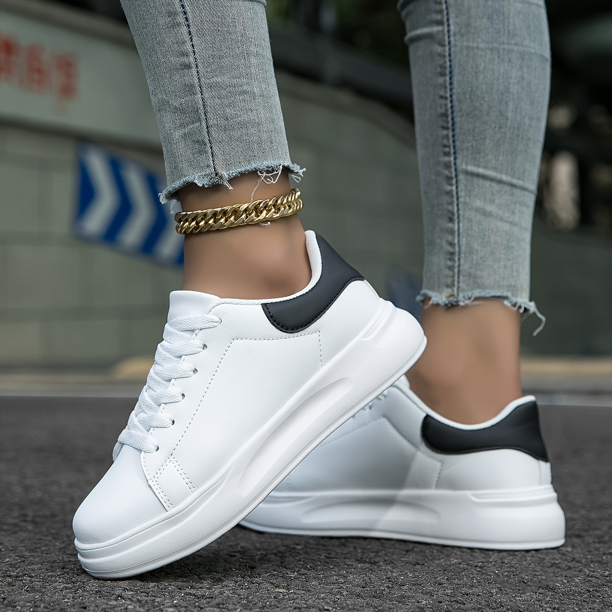 Women's Clean White Faux Leather Sneakers Sutton James