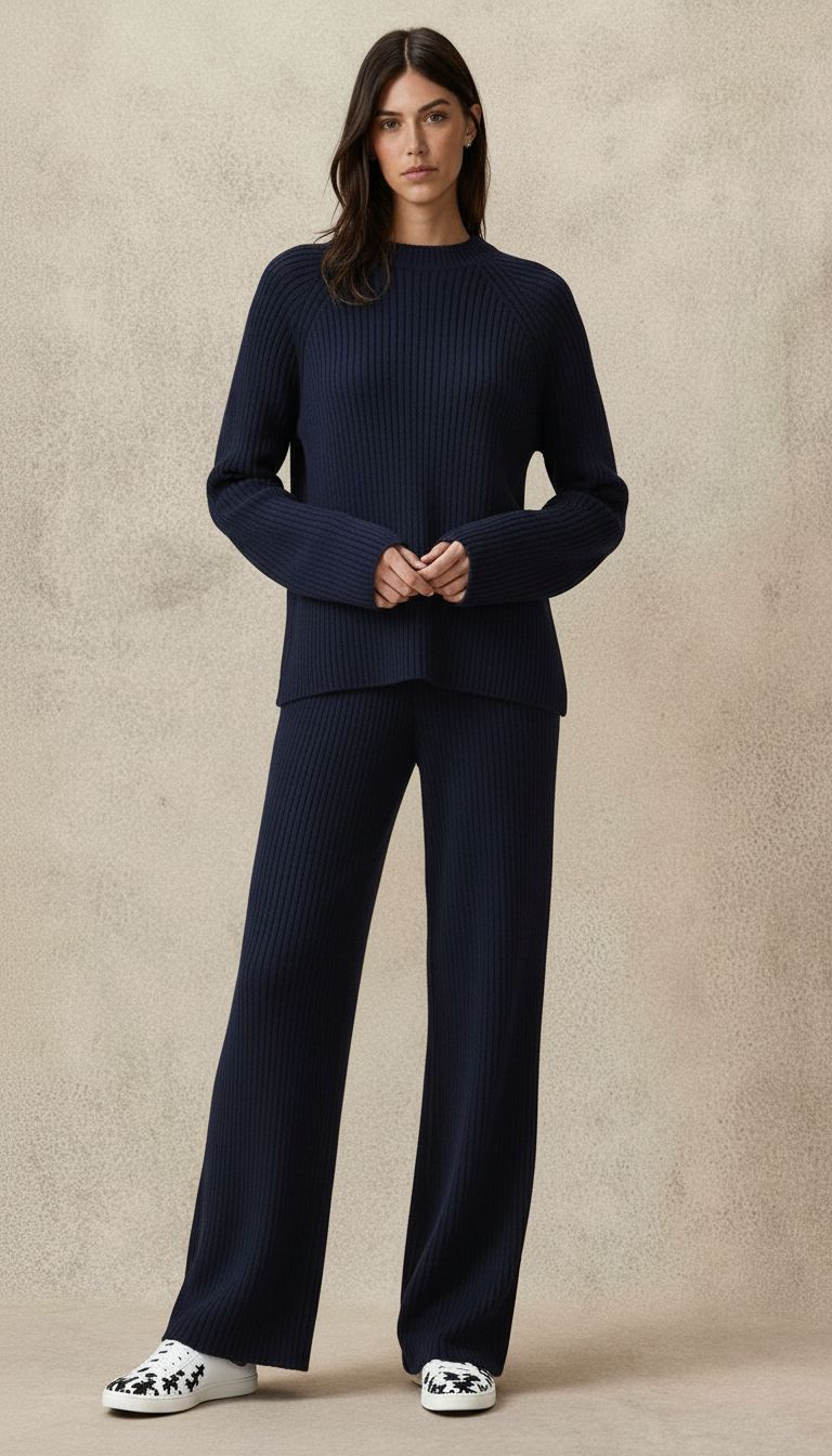 Women's Wide Leg Ribbed Knit Two-Piece Set – Sutton James