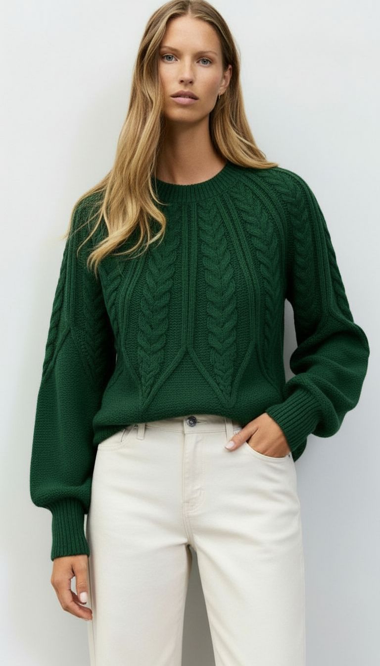 Women's Cable Knit Raglan Sleeve Sweater – Sutton James