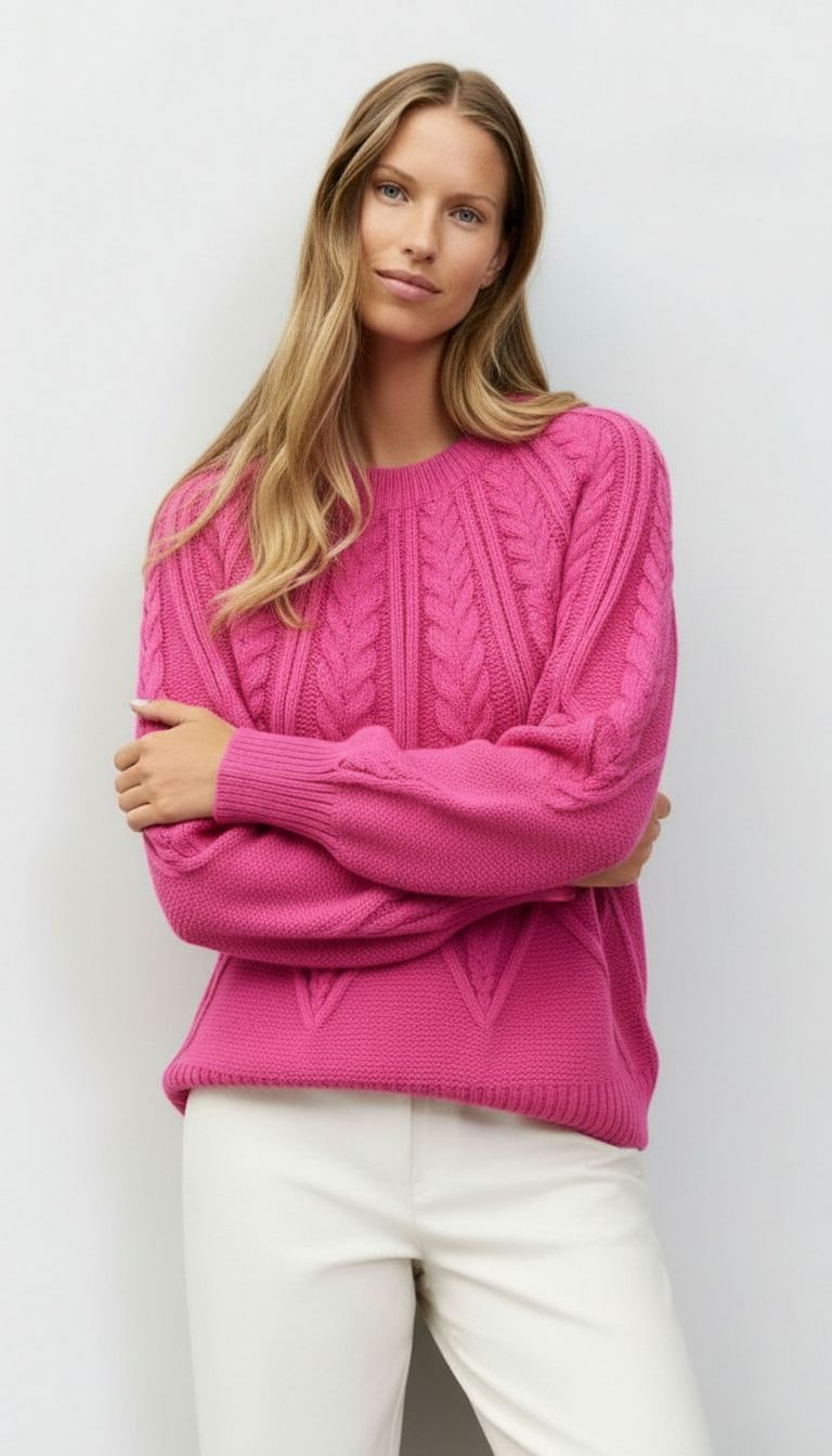 Women's Cable Knit Raglan Sleeve Sweater – Sutton James