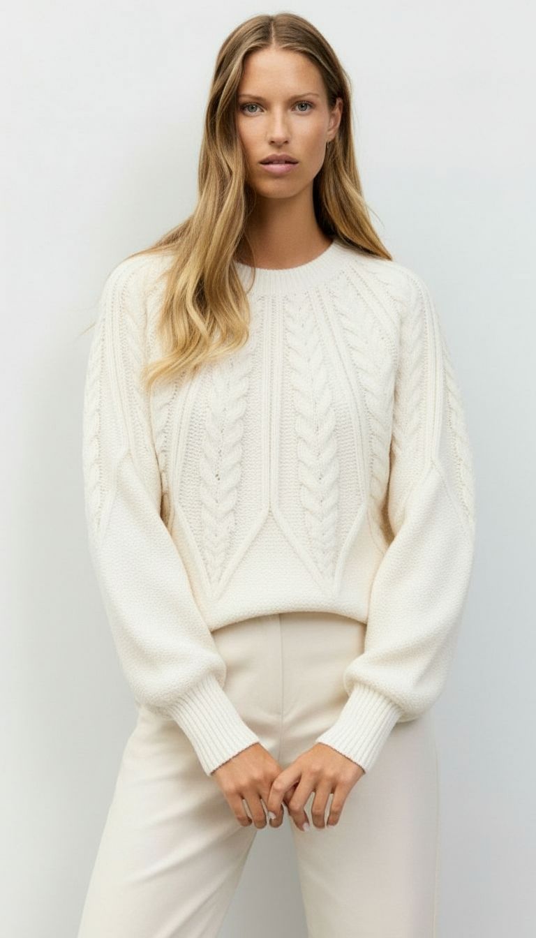 Women's Cable Knit Raglan Sleeve Sweater – Sutton James