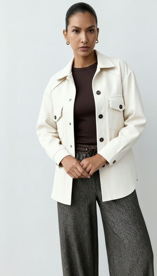 Women's Oversized Button-Down Shirt Jacket – Sutton James