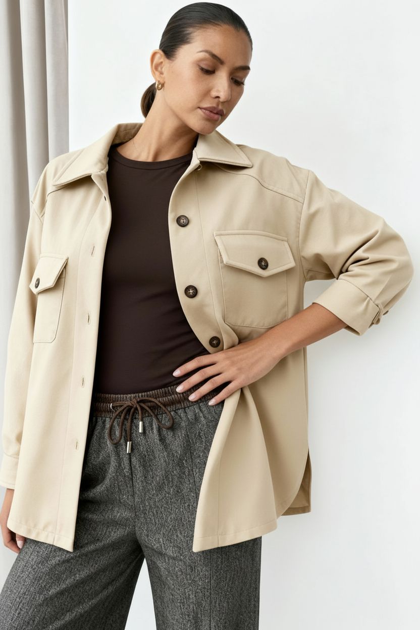 Women's Oversized Button-Down Shirt Jacket – Sutton James