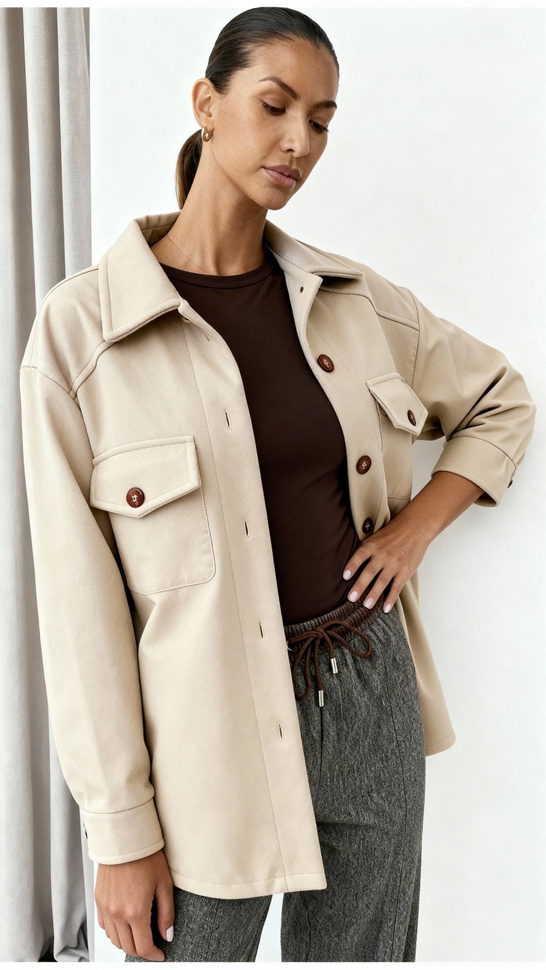 Women's Oversized Button-Down Shirt Jacket – Sutton James