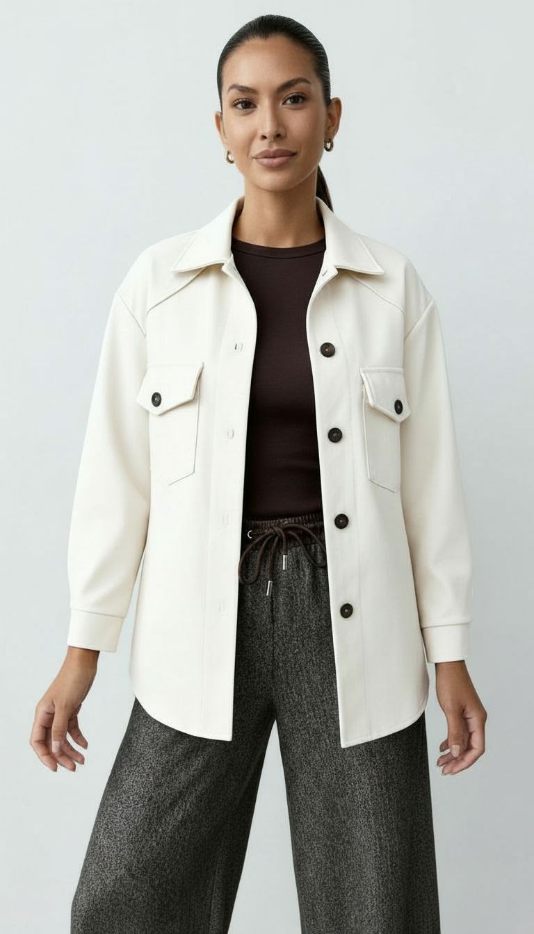 Women's Oversized Button-Down Shirt Jacket – Sutton James